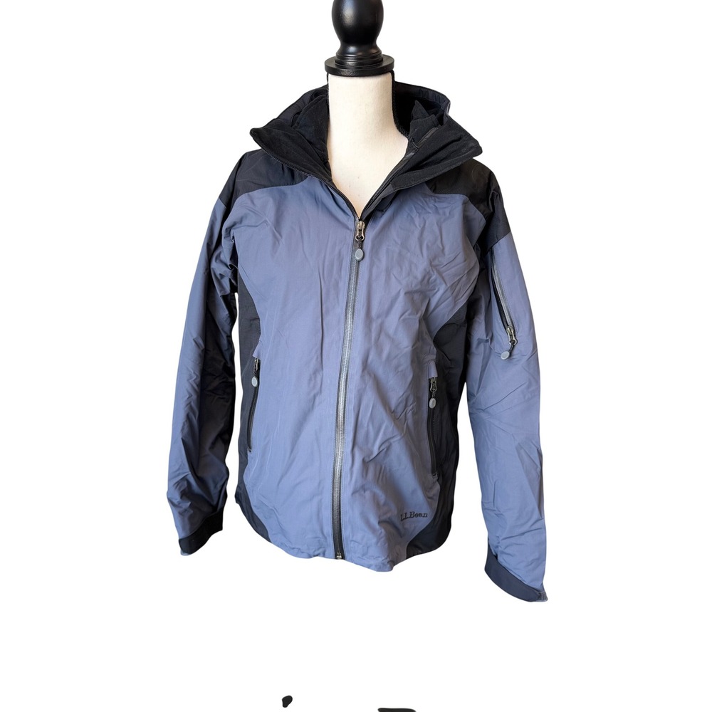 L.L.Bean 3-in-1 PrimaLoft Ski Jacket Women's M Blue Black Hooded